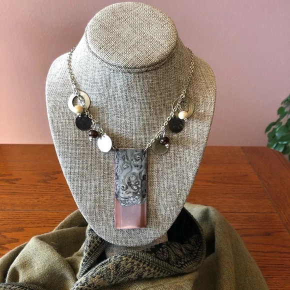 Handmade Copper Swirl Stamped Necklace - Picture 1 of 3